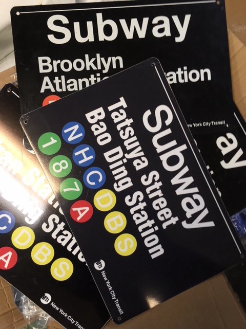 americanfab's tweet photo. Some more customized New York Subway signs. @americanfab @OasisTents @sumobags @newyorkcity #Manhattan #Brooklyn #TheBronx #Queens #StatenIsland #Signs #Graphics #ArtWork #Printing #FritzWorks #BCFilm #VanCity #NYC #MTA https://t.co/vdTVwfwaxn