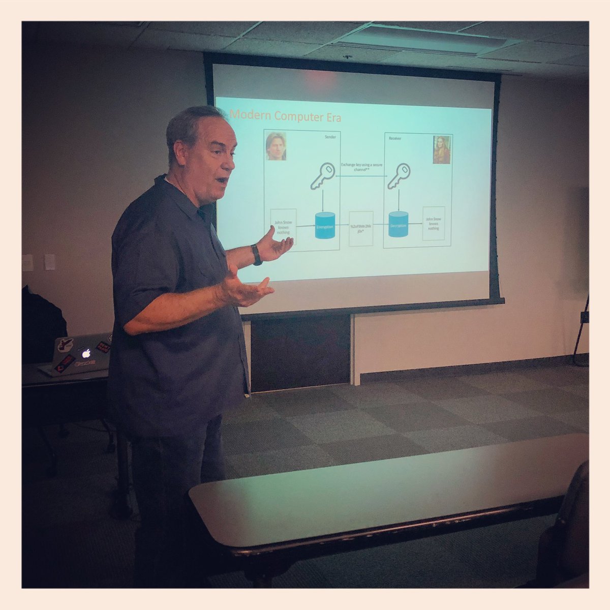 sfouant's tweet photo. Always a pleasure to listen to the infamous @raceBannon99 speak β Talking about great books and the Cybersecurity Canon last night at our quarterly Northern Virginia @PaloAltoNtwks Fuel User Group chapter meeting. #FuelLocally https://t.co/cOzkFt0cFj