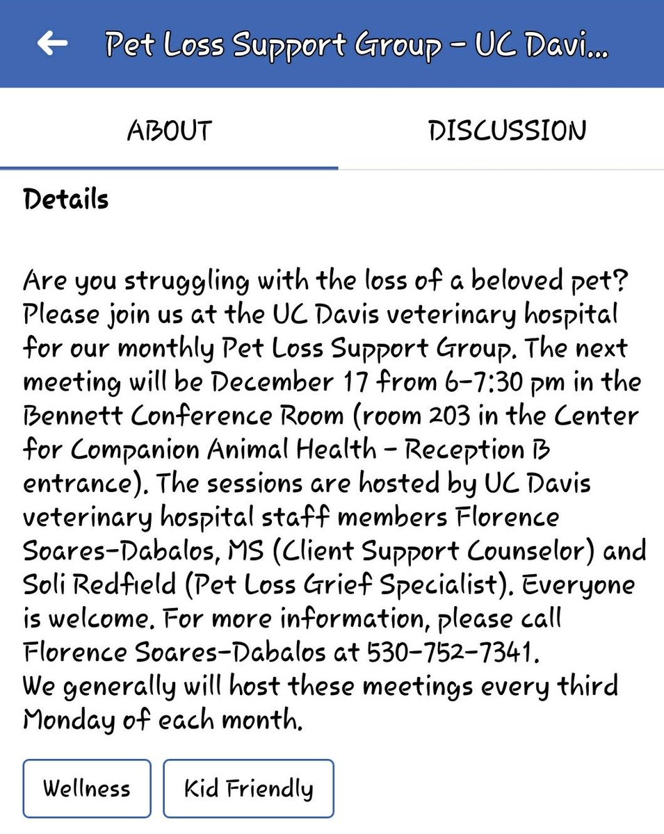 Jr3597's tweet photo. 🔥🆕12/5 #CampFire #CampFirePets .@ucdavisvetmed will hold next #Pets #loss #Grief #Support group on December 17th 6-7:30pm at 1 Garrod Dr, Davis
For more #Info ☎530-752-7341
#WednesdayWisdom #resources #Animals #Sadness #Trauma #Counseling #DisasterAssistTeam #Paradise #Chico https://t.co/5npnPXtvop