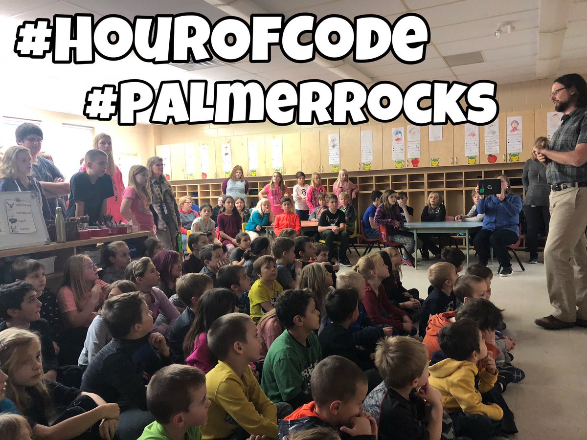 MrJonathanPratt's tweet image. Day 3 of #CSEdWeek in the Madawaska Family of Schools and an afternoon of #HourOfCode @PalmerRapids_PS. We got the whole school together and made it happen. Great job everyone! #RCDSBCodes