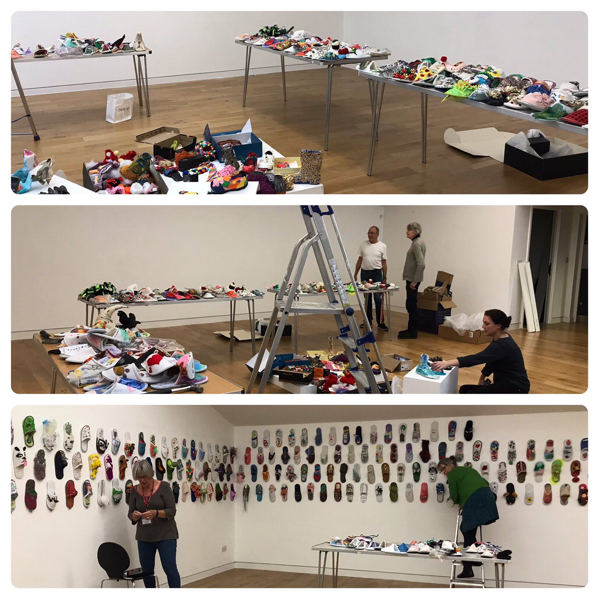 KaleidoscopeGa's tweet photo. Thank you to members of SVAF who installed hundreds of YOUR fabulous shoes for FOOTFALL Sevenoaks Art and Sole. 
Time to bring yours back. 
Join in FOOTFALL a community art project for everyone of any age in the Gallery until January 5th 2019. 
Full info https://t.co/VBCTTL7FOj https://t.co/l1mPk4gX3G