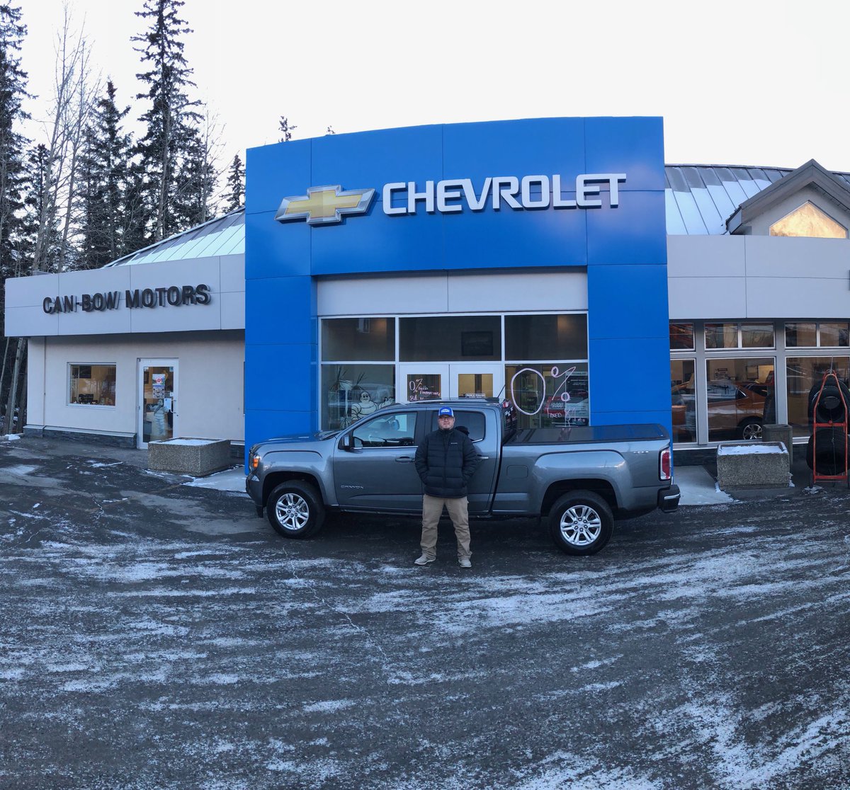 CJ with his new #TeamCanBow <a href="/GMC/">GMC</a> #Canyon #Diesel 
Thank you for once again shopping with the #LocalDealer in #Canmore.