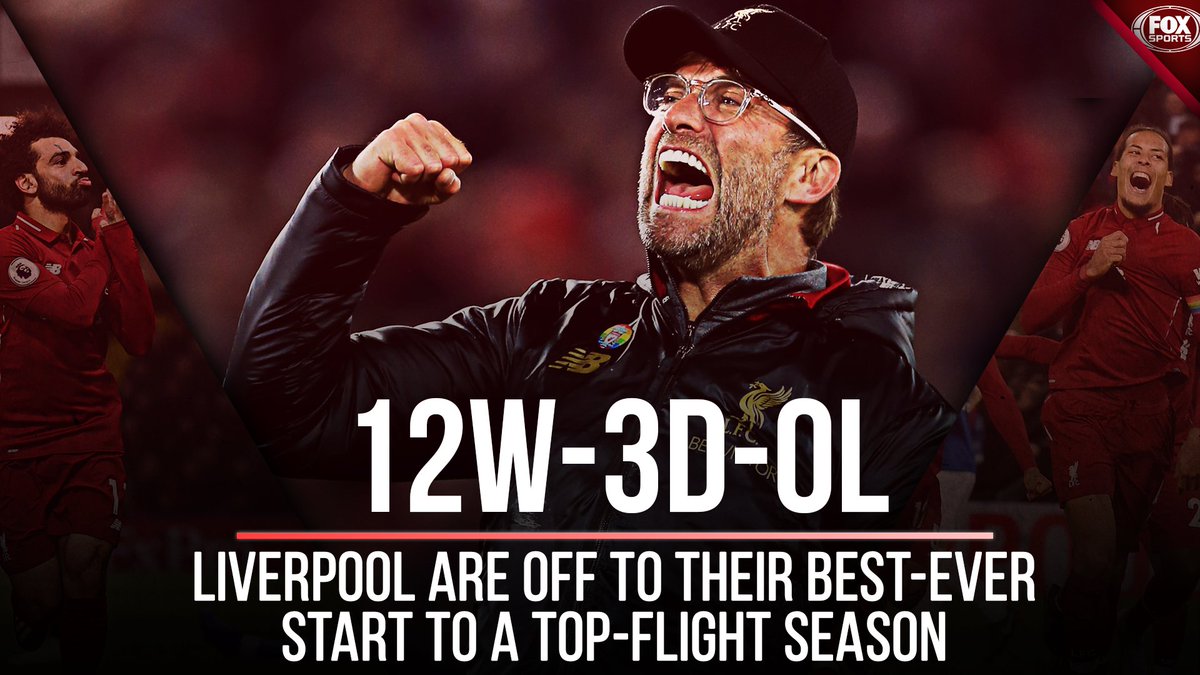 FOXSoccer's tweet photo. Liverpool have never had a better start in their 126-year history. 🔴🔴 https://t.co/EjGgJPS6H8