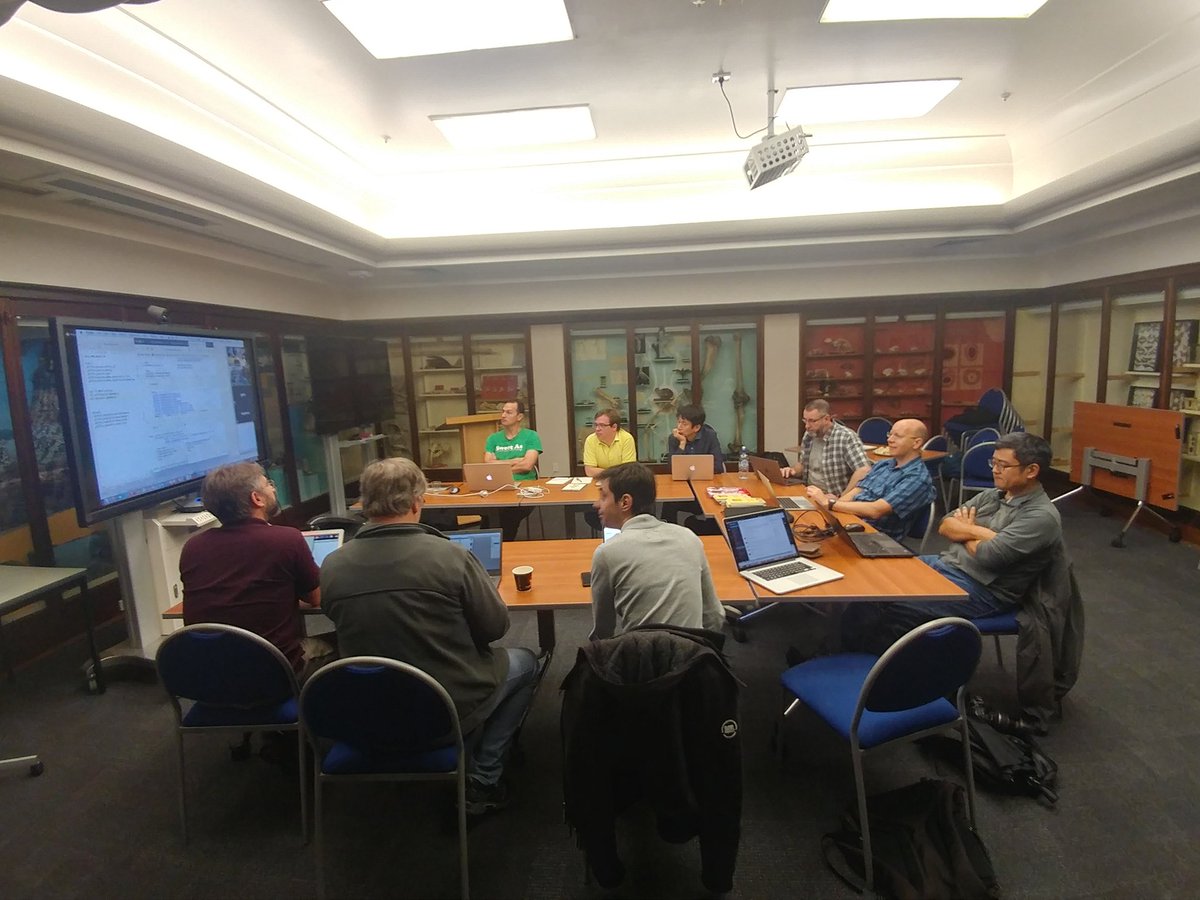 garagao's tweet photo. After #AsCA2018 / #crystal32 now #HDRMX satellite meeting with MX scientists &amp; software engineers local and remote. Many different timezones participanting, coming in and out as they wake up or go to sleep 😎 thanks @DECTRIS_News 🙏 #ascanz #mxbeamlines https://t.co/O1s1R0rc5O https://t.co/u4oY0otsQ3
