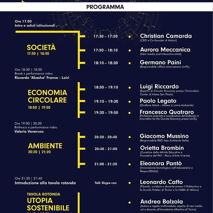 Inbetween - tra arte e scienza per il cambiamento
12 dicembre ore 17:00-22:00
<a href="/EnvironmentPark/">Environment Park</a> 
Info e biglietti su: in-between.it