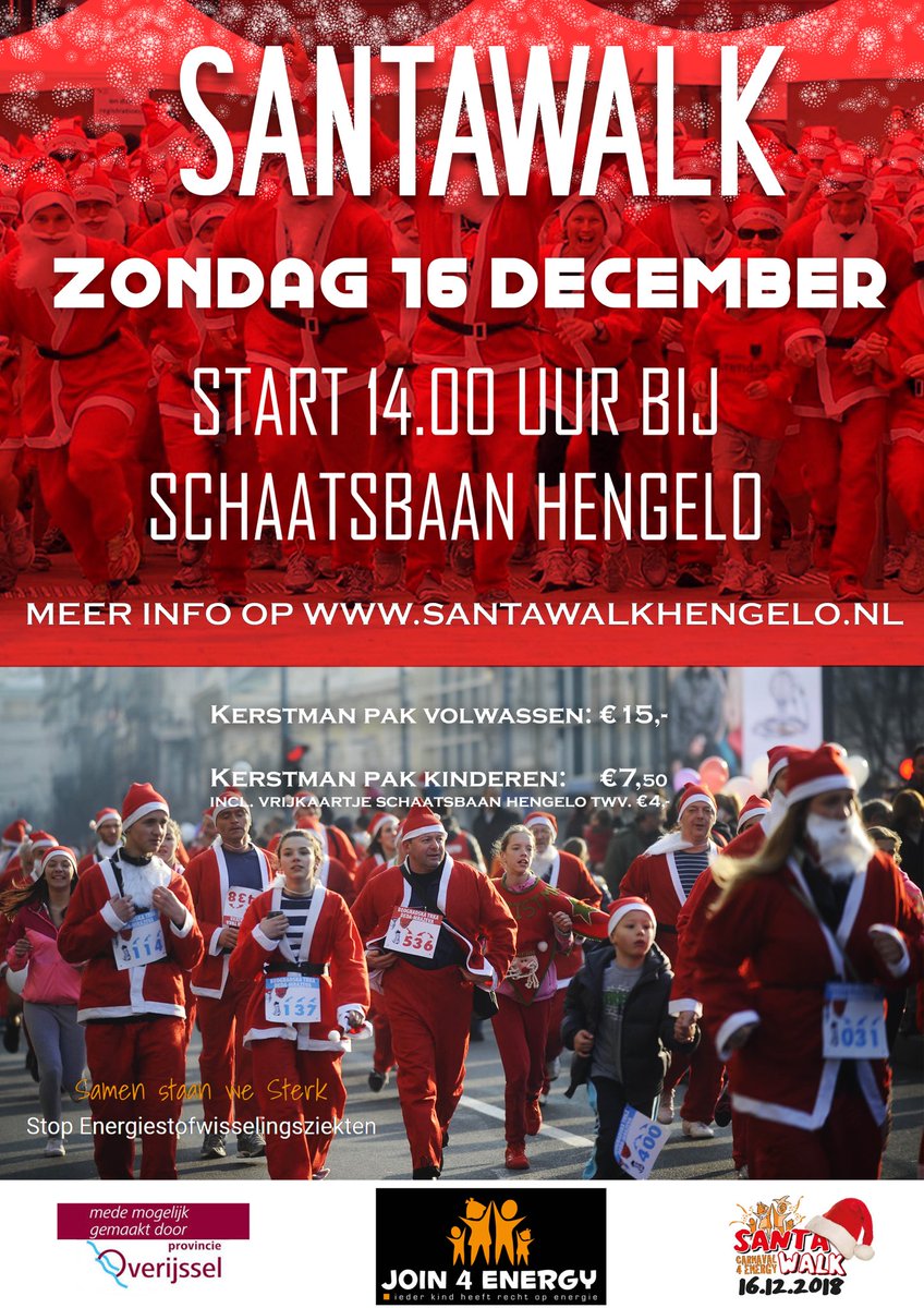 NijkrakeVerhuur's tweet photo. Geef je op voor de SantaWalk Hengelo . 16-12-2018 https://t.co/7LpqlS2DSM