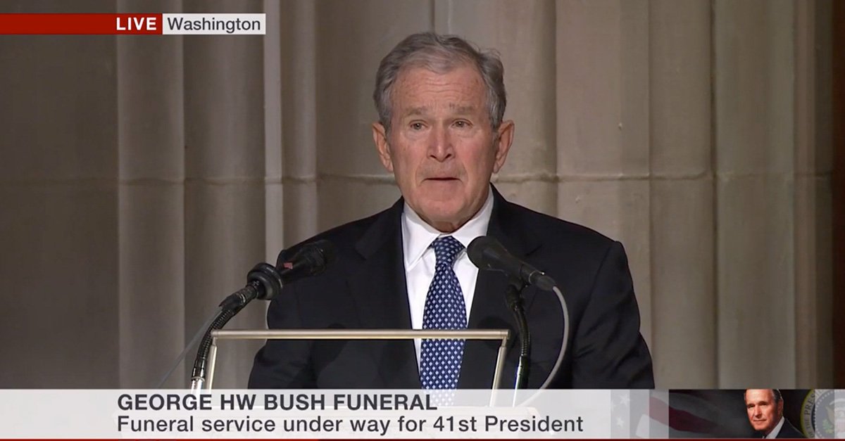 LWCnewswire's tweet photo. All the feels! => George W. Bush Pays Powerful, Emotional Tribute to His Father https://t.co/iDonb7MbS8 https://t.co/nt1SZfHrf3