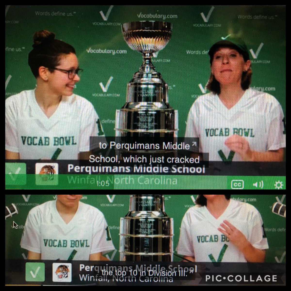 Excited to announce that PCMS was featured today in a video on Vocabulary.com’s nationwide update for this year’s Bowl Season for being in 5th place out of more than 25 schools in the Overall Elementary and Middle Schools Division 3 (schools with less than 500 students)!
