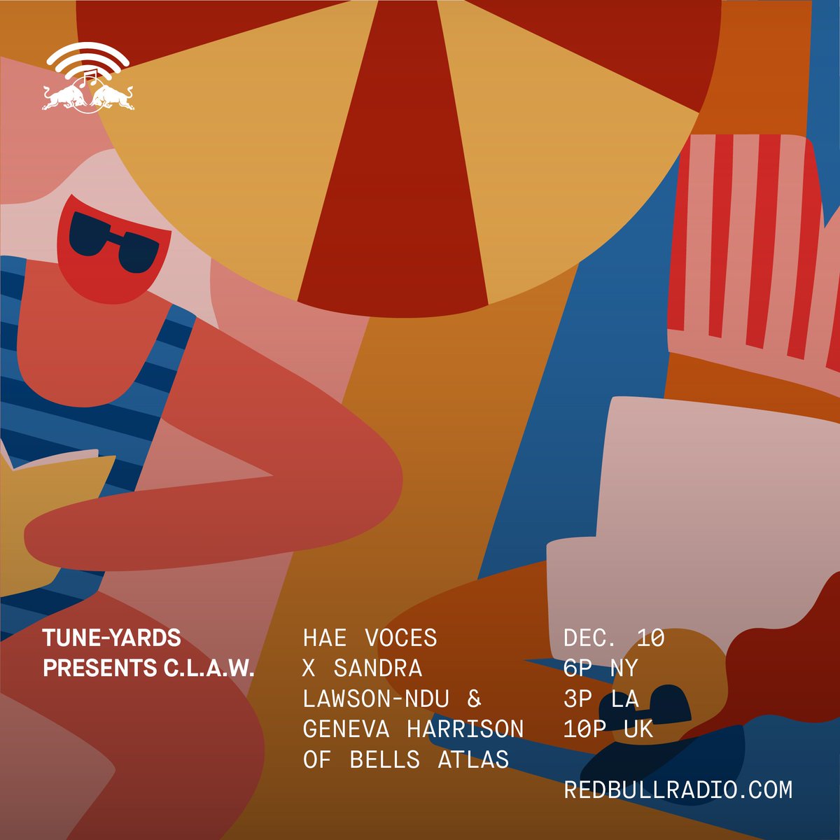 _C_L_A_W's tweet photo. OUR VERY LAST episode of @_C_L_A_W airs next Monday 12/10, with a double collab debut: @tuneyards x @blimesandgab ! And @haevoces x Sandra Lawson-Ndu &amp; Geneva Harrison of @bellsatlas! https://t.co/M3bhQH2TeO