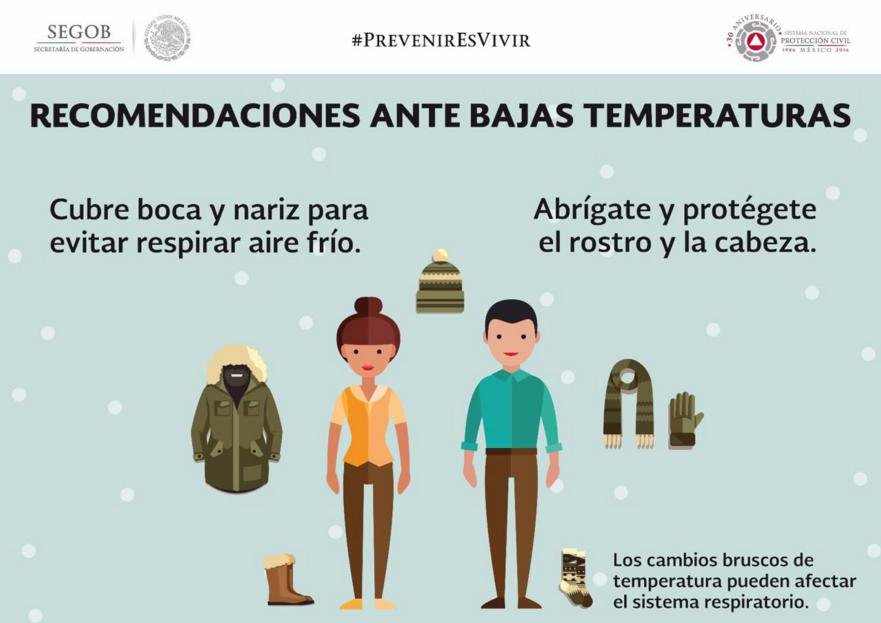 Ante las bajas temperaturas sigue las siguientes recomendaciones: