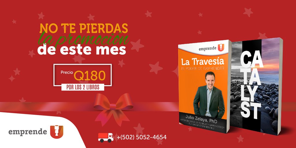 emprende_u's tweet photo. En esta navidad regala dos libros a Q180.00 a la persona que desees ayudar para que pueda seguir con su emprendimiento e inspirando a otros.Oferta valida llamando al +(502)5052-4654.

*costo de envío Q25 en el perímetro de la ciudad.*

#emprendeu #emprendedores https://t.co/D1k0sUrQvS