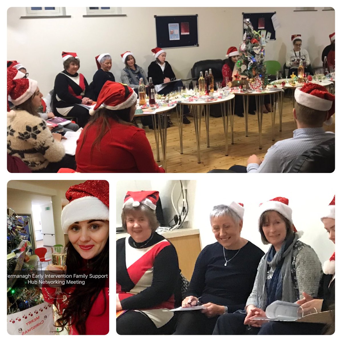 Actn4ChildrenNI's tweet photo. Our Fermanagh Hub Partners looking very festive at their Christmas Hub Networking meeting. All present providing updates& being creative to help remove barriers to enable families to access support at Early Intervention through partnership working.🎅🏻🎄#FermanaghFamilySupportHub https://t.co/uRXhlXU0jC