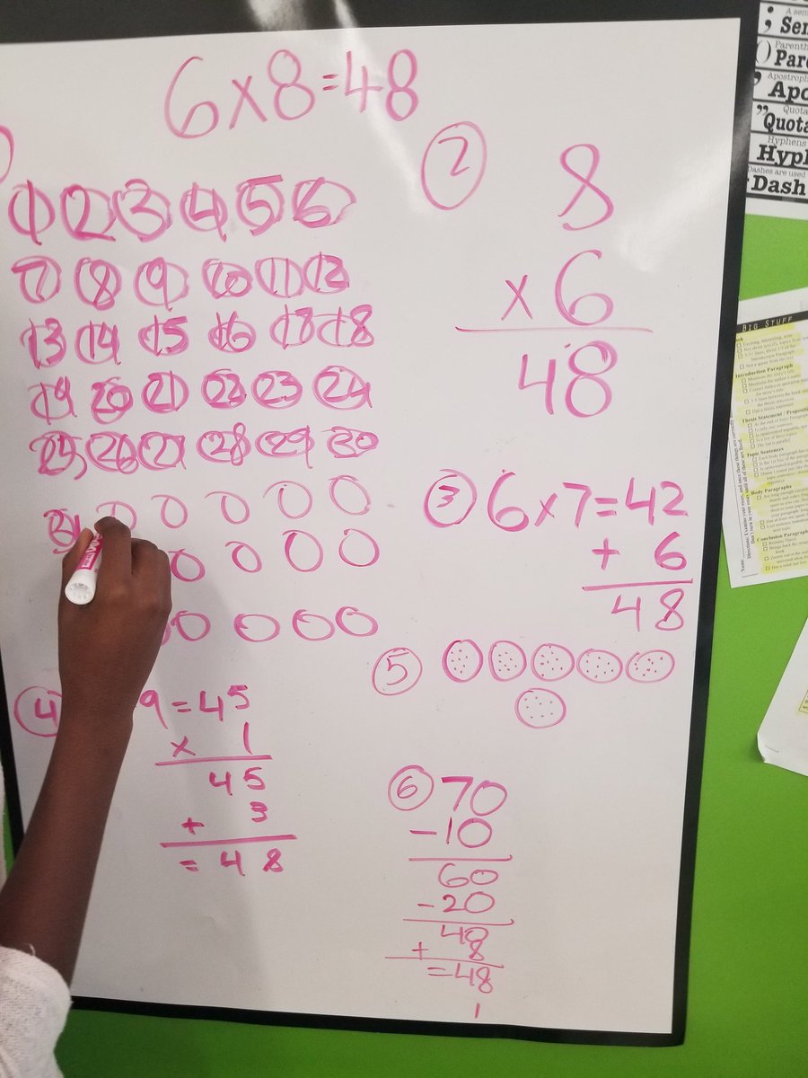 ScienceNikki's tweet photo. How many ways can you show 6x8?  My Ss came up with so many ways!!! @Fairmont_PS #tvdsbmath @deman_demn https://t.co/tsgkULyIJV