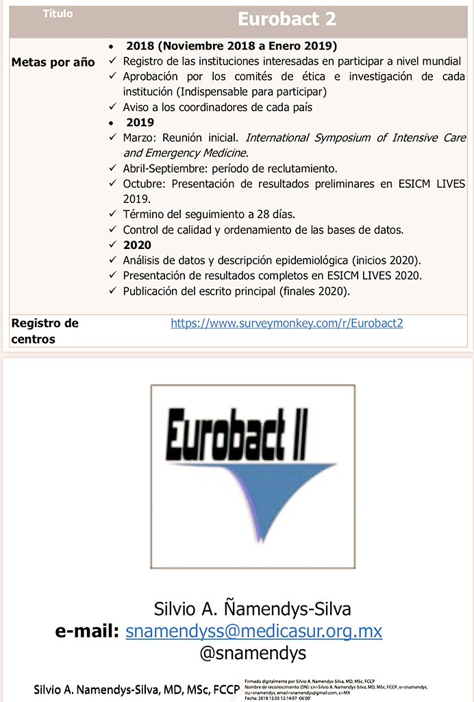snamendys's tweet photo. Convocatoria para participar en el estudio #Eurobact2 en colaboración con @ESICM Trials Group. Registro de centros: https://t.co/HmId9jC7AS https://t.co/TIdnixep5z