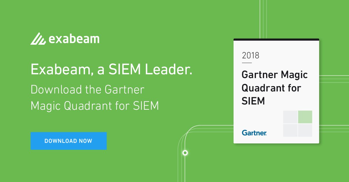 exabeam's tweet photo. Discover what makes Exabeam a #SIEM MQ Leader. Read the 2018 SIEM #GartnerMQ report today. https://t.co/5ZWw3xwk3F https://t.co/HE1JNMvhLh