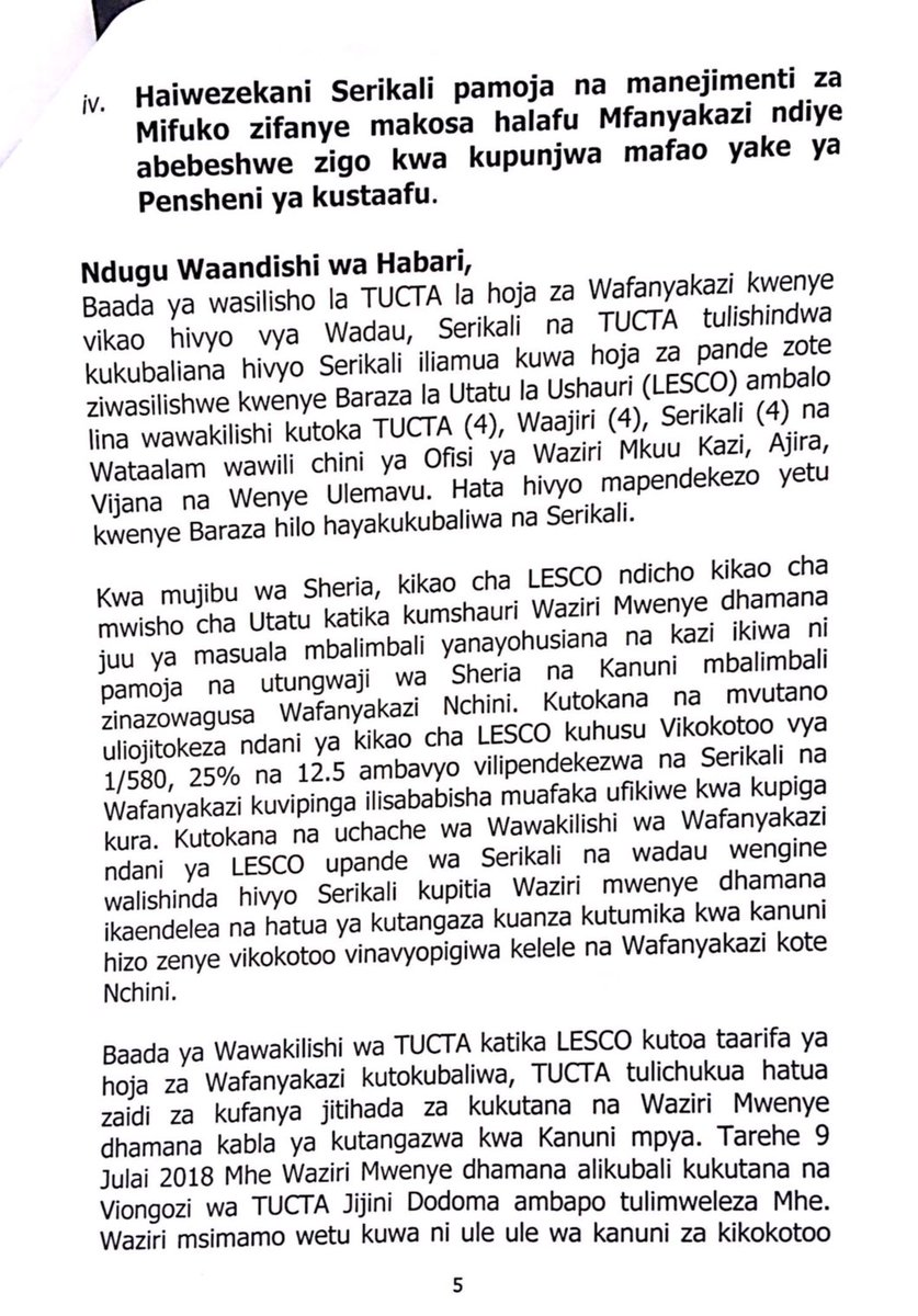 zittokabwe's tweet photo. Naunga mkono Tamko la  ( TUCTA ) Kuhusu suala la Kanuni mpya za Mafao ya Wastaafu. “hoja ya ufanisi wa mifuko kwa mkupuo wa asilimia 50 hakutakuwa na shida yoyote endapo Serikali italipa madeni yote ya mifuko na mifuko kuacha uwekezaji usio na tija au kuuza kabisa” 💪🏿💪🏿💪🏿 https://t.co/4EX6cyiKvF