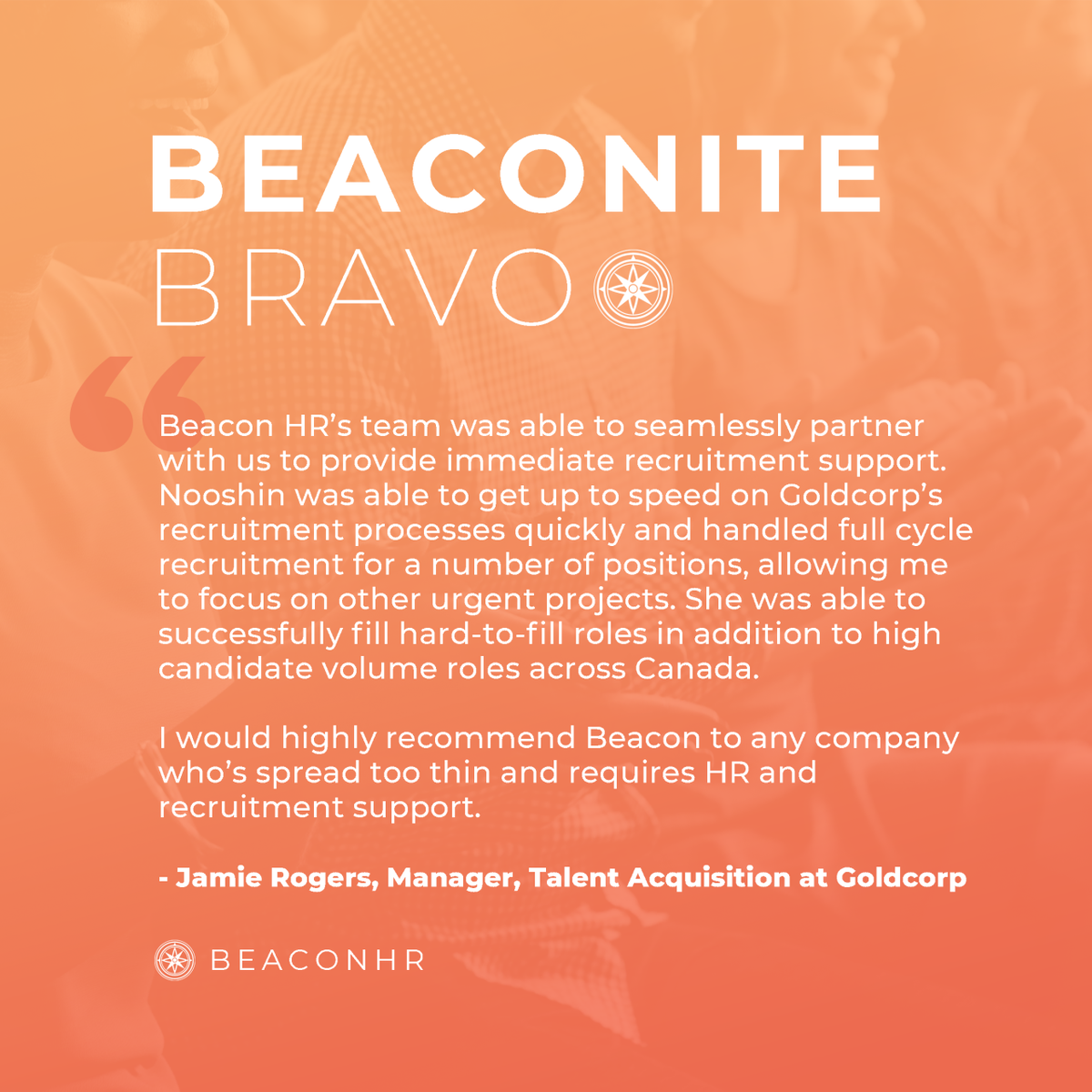 Always grateful when our partners share their thoughts on our experience working together! We provided our full HR support to <a href="/Goldcorp_Inc/">Goldcorp</a>, handled full cycle recruitment and filled those 'hard-to-fill' roles. Thanks for your kind words, Goldcorp!