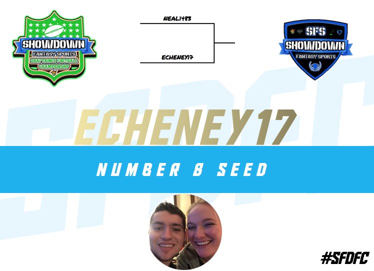 ShowdownDFS's tweet image. And finally, getting the LAST spot in both the FD &amp;amp; DK Championship playoffs, your #8 seed is...

@Echeney17!

#SFDFC
