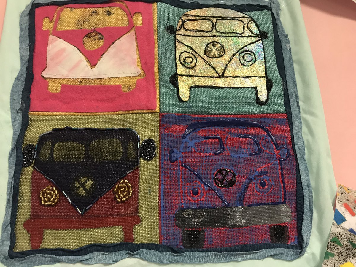 SADARTdept's tweet photo. Some work on Mrs Foster’s best work wall - did your work make it up there? @SwindonAcademy1 #textiles #textileart https://t.co/uOmEEwGsQH