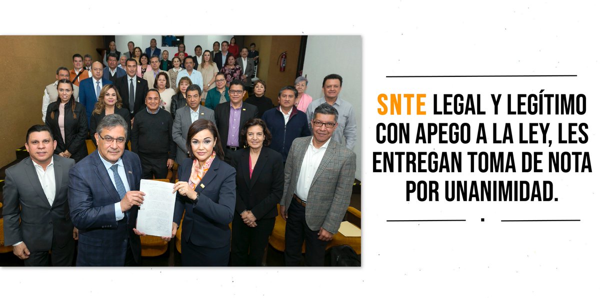 SnteNacional's tweet photo. #SnteLegalYLegítimo
El Pleno del Tribunal Federal de Conciliación y Arbitraje otorgó Toma de Nota al Sindicato Nacional de Trabajadores de la Educación #SNTE por acuerdos alcanzados durante 47 Sesión Extraordinaria de su Consejo Nacional
#FelizMiércoles Hoy 5 #BuenMiércoles https://t.co/TlutzPCQuT