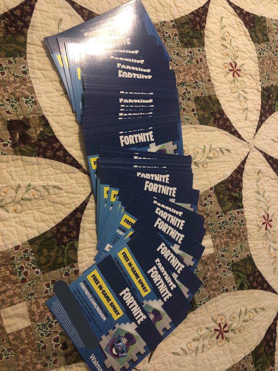 KingsPlayszz's tweet photo. I’m giving away a ton of Walmart fortnite spray codes! Here’s how to enter.
1. Follow me
2. RT and Tag a friend!
That’s it! Good luck to all of you! (I will be giving away some of these and some for a later date) #fortnite #walmartfortnite #FortniteSpraycode https://t.co/6jpf6FU3BT