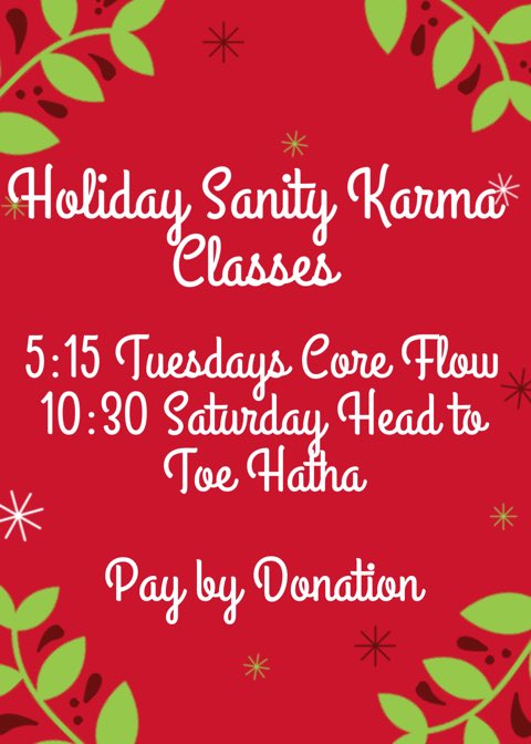 Jill_Bullock_'s tweet photo. Pay what you can and feel good through the holidays! Register at https://t.co/afAJjrpwOa under yoga classes or on the mindbody app under Jill Bullock Holistic Yoga and Wellness #yqr #yqryoga #reginayoga #karmaclass #holidaysanity https://t.co/L5EGXMPRRk
