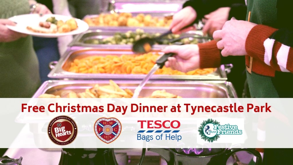 bighearts's tweet photo. On Christmas Day, @bighearts will host a free festive dinner at Tynecastle Stadium, providing good food &amp; company to the most isolated &amp; vulnerable across Edinburgh. 🎄🍽🤝

💟 If you know anyone who could benefit from attending, please get in touch at christmas@bighearts.org.uk https://t.co/ylAeWIdT63
