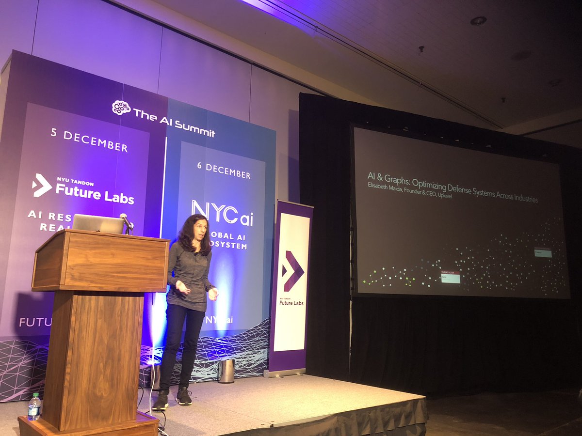 MinaSalib09's tweet photo. One of the best CEOs in #NYCTech, @ElisabethMaida, #CEO and Founder of @uplevelsecurity discusses how organizations leverage AI Graphs to optimize their defense systems at the #AISummit https://t.co/uCS7x8C2hd