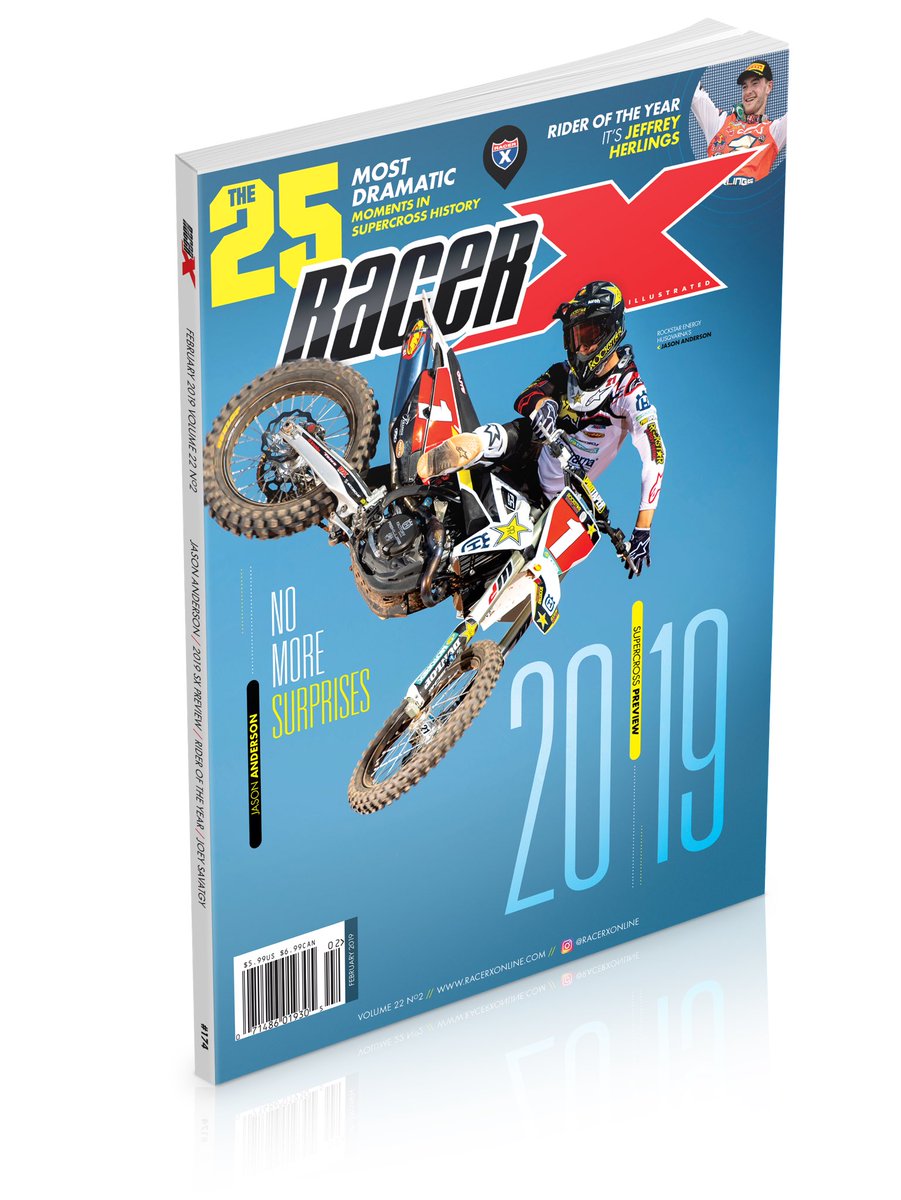 New number, who dis? Rockstar Energy Husqvarna’s Jason Anderson and his new shiny red #1 land on the cover of our 2019 Supercross Preview Edition of Race X Illustrated.

bit.ly/2SxEXEM