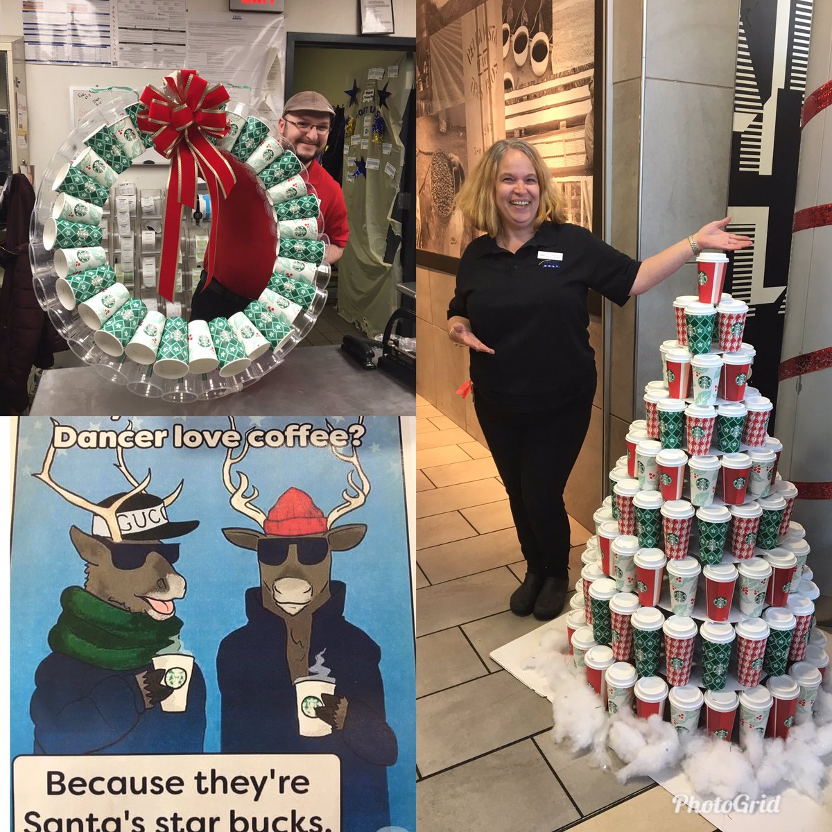 Highspire travel plaza @HMSHost prepping for the reindeer run.  Great job to Andrew for the wreath and Steph for the tree!!! Good luck team! <a href="/steph/">🧑‍🍳</a>