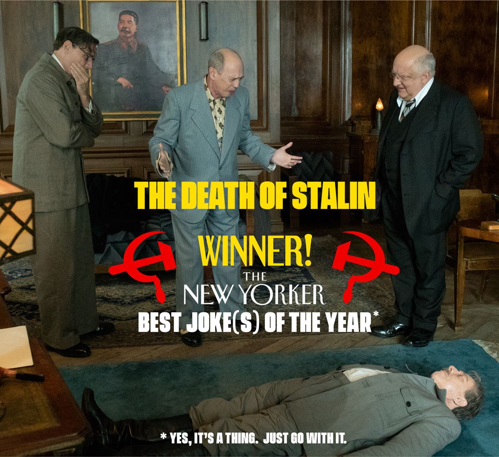 The Death of Stalin (@death_of_stalin) on Twitter photo Apparently a <a href="/NewYorker/">The New Yorker</a> thinks the #DeathOfStalin is a laughing matter? (makes a note, whispers to minion) Apparently a <a href="/NewYorker/">The New Yorker</a> thinks the #DeathOfStalin is a laughing matter? (makes a note, whispers to minion)