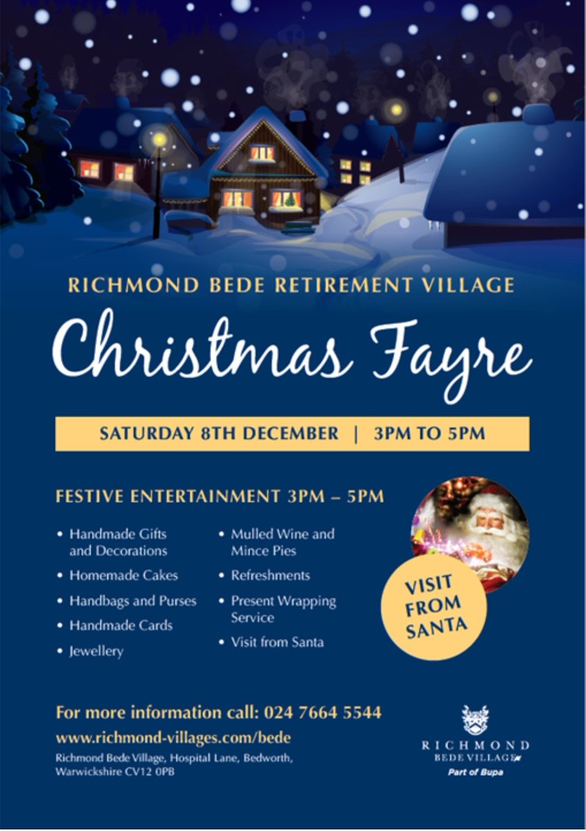 RVCov's tweet photo. Don't forget, #Xmas #Fayre Sat 8th Dec, 3pm. #christmas #fete #CARE @WhatsOnWarwicks @BupaUK @NuneatonUpdates https://t.co/7MDe4LG47N