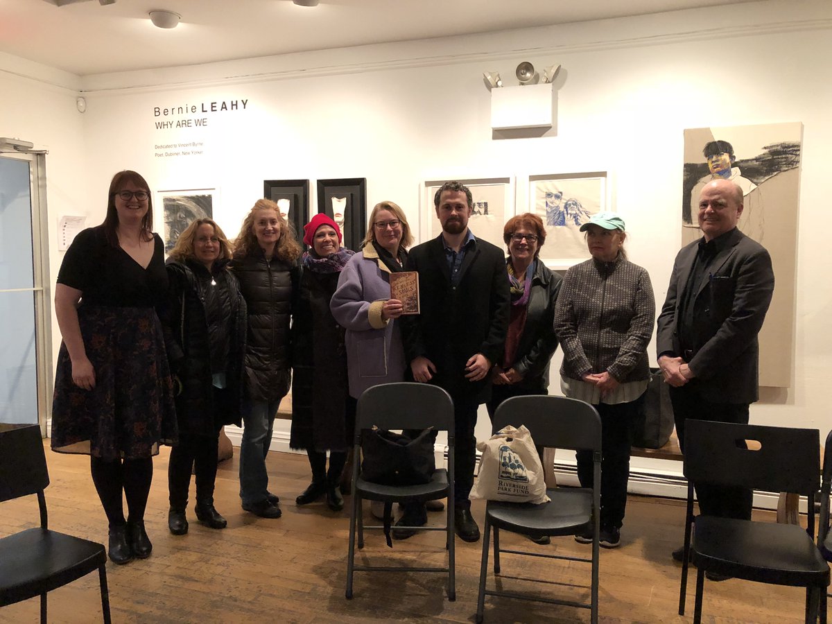 IrishArtsCenter's tweet photo. A book club within a book club! Welcome, Karen G and all HER book club members (here with @rachaelwgilkey &amp; author @danpjsheehan), who joined #IACBookClub last night for our conversation about Dan's debut novel RESTLESS SOULS #craicsnackspaperbacks https://t.co/mX50Gb3uJo