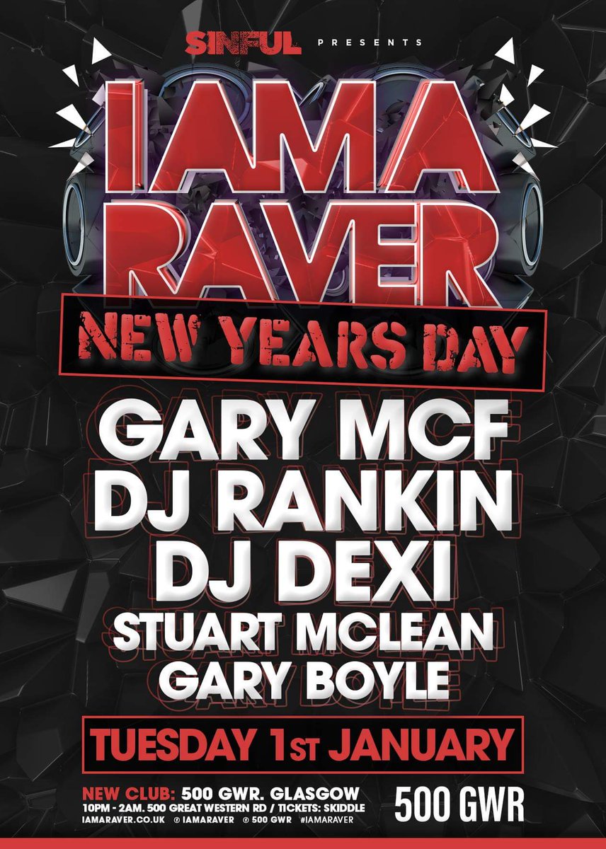 Spencuuur's tweet photo. #Daterelease @VickiesOfficial #SINFULEVENTS presents @IAmARaverEvents  New Years Day #Glasgow will be Rocking at #500GWR 

See you all there.🙌🏻🎧🎶❤🔊 https://t.co/7fpgaoDtr2