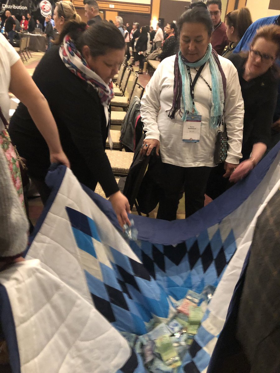AMCMBChiefs's tweet photo. #AFNSCA18 honours Elder Elmer Courchene of Sagkeeng First Nation with a blanket dance for his family. https://t.co/U8PBSUsbIy