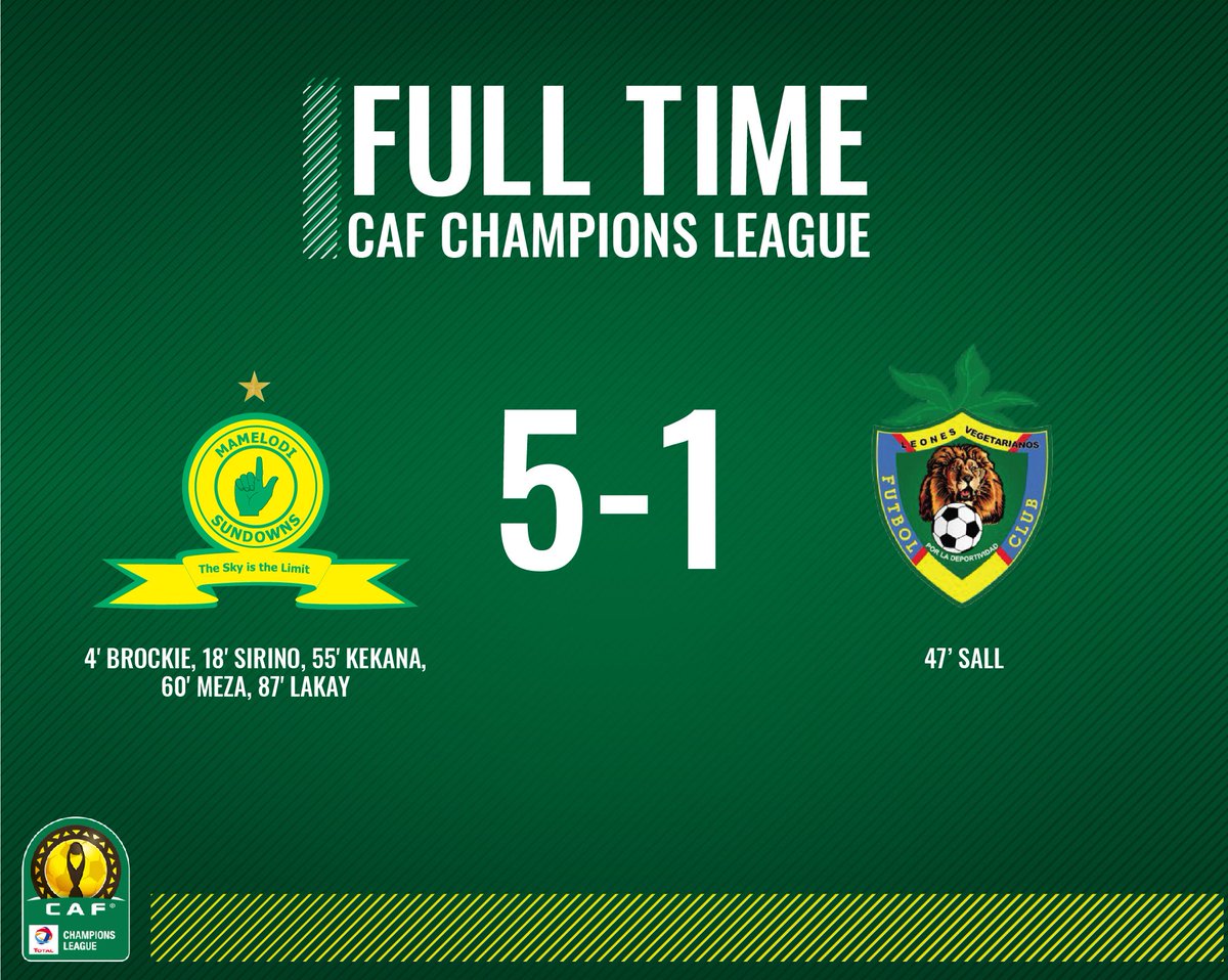 The ref calls an end the game as Downs put on a solid performance to put 5 past a resilient Leones. #Sundowns #DownsLive #DownsLeones #CAFCL