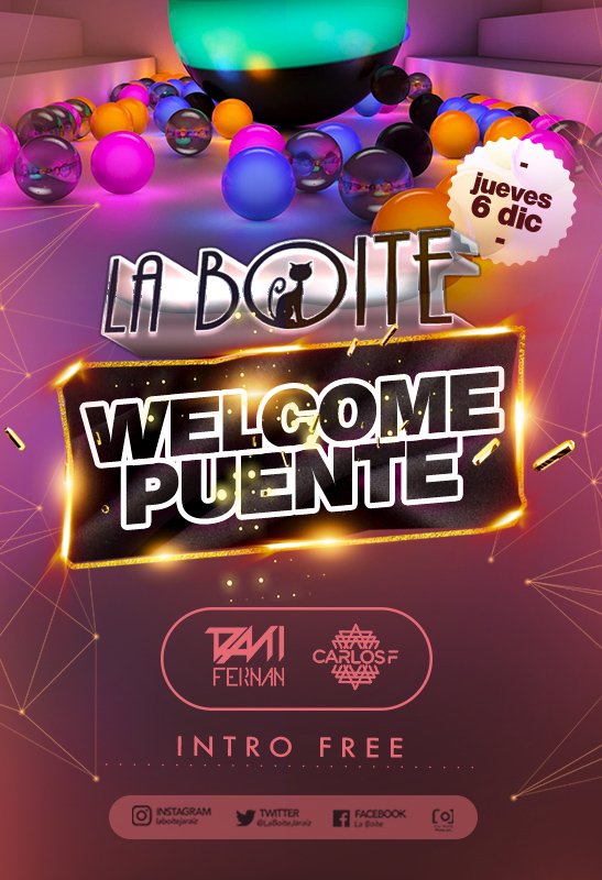 😱 JUEVES 6 DICIEMBRE 😱
🚨🎄Empezamos el puente de la mejor forma! Con los de casa 🎄🚨
🔊 <a href="/danifernan/">daniela fernandes</a> 🔊
🔊 <a href="/carlosfdj/">Carlos F</a> 🔊
🕰AMPLIACIÓN DE HORARIO🕰
#LaBoiteJaraiz #extremadura #music🔛