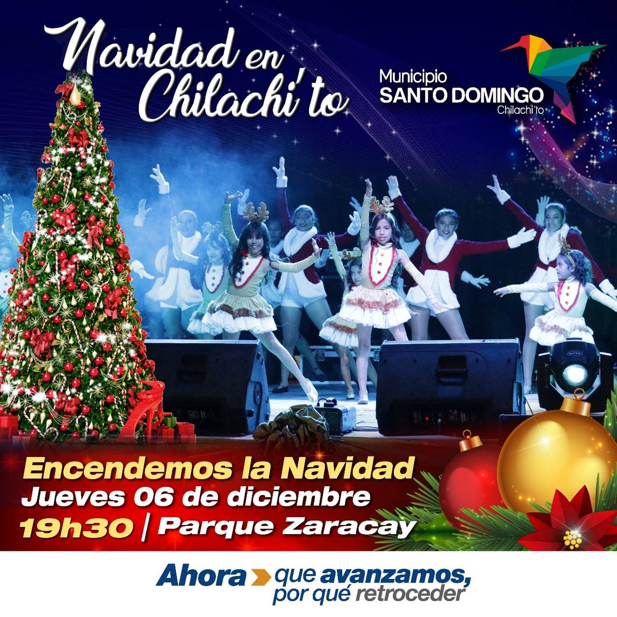 GADsantodomingo's tweet photo. Se enciende la Navidad en Chilachi to. >>> https://t.co/o3mJoTGHsm <<< leer más #AhoraQueAvanzamosPorQueRetroceder #ChilachiTo #Ecuador https://t.co/ULBCYUOZQU