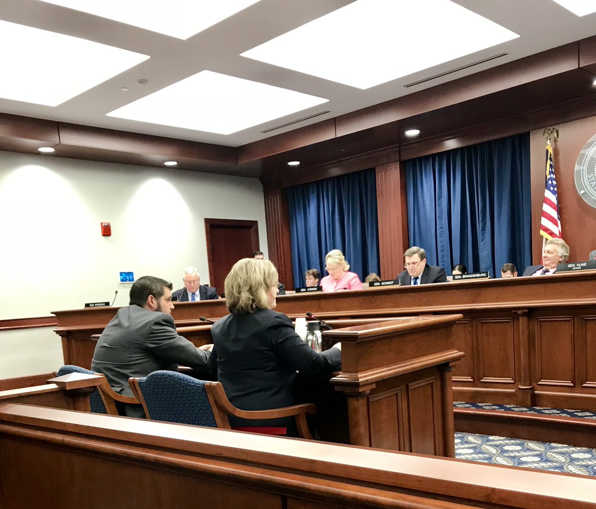 BevBarneyMAIA's tweet photo. MAIA CEO Bev Barney testifies at the Senate Insurance Committee hearing this afternoon on the important producer appointment bill, HB 6444. Working for you! https://t.co/mp604tGnLB