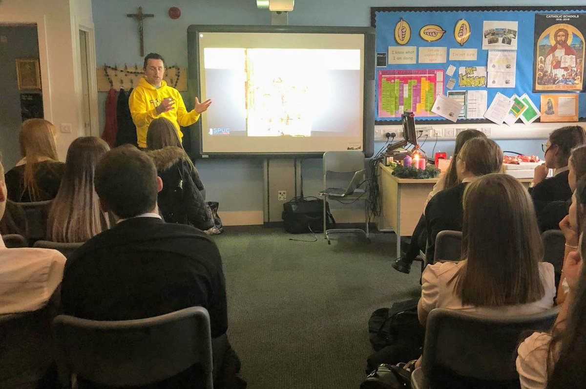 Emmet from SPUC Scotland visit S4 today and delivered a presentation workshop on The Human Experience and the Sanctity of Life. Students thoroughly enjoyed the visit. @spucscotland