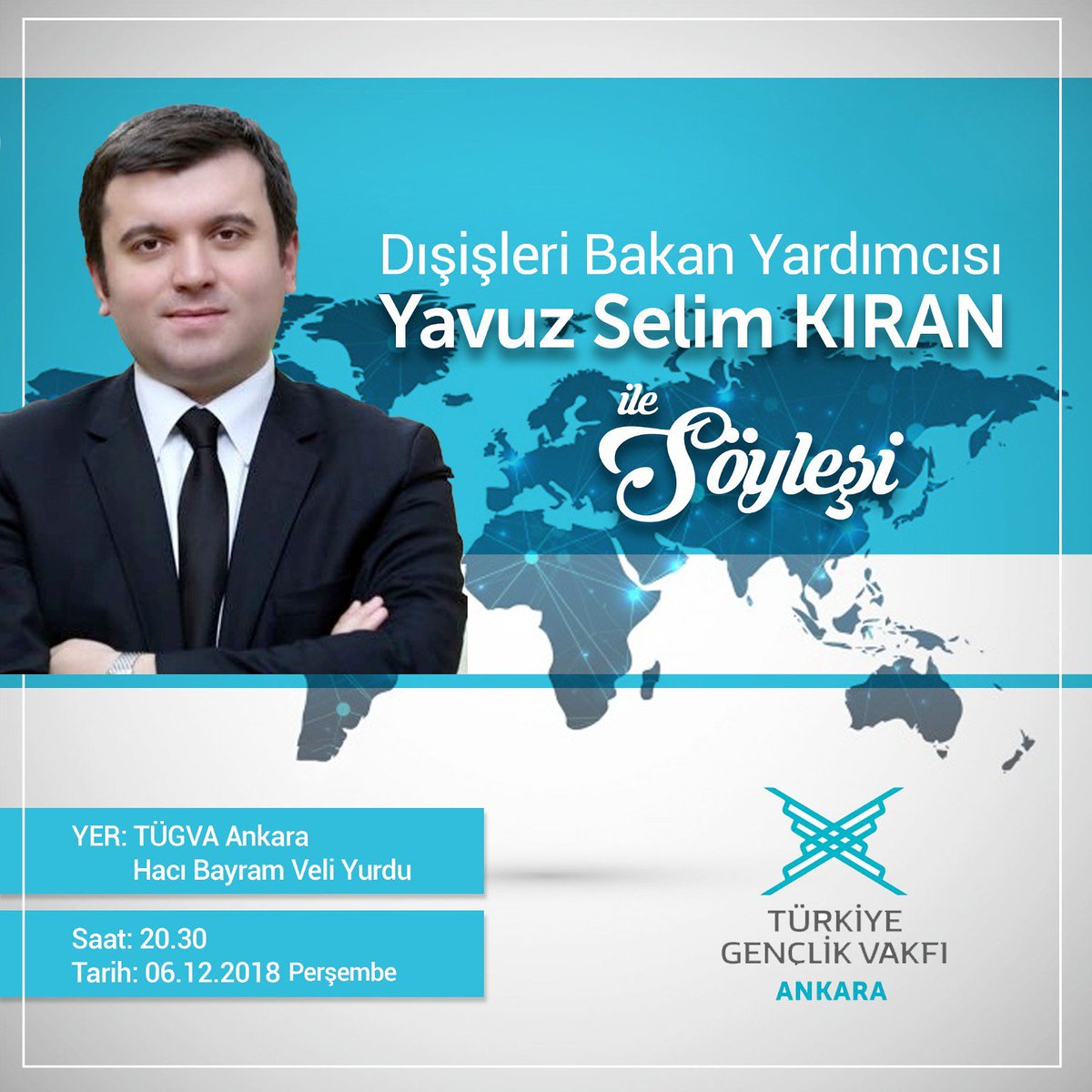 Hemşerimiz,her zaman yanımızda olan gururumuz Dışişleri Bakan Yrd. Yavuz Selim KIRAN 'ın konuşmacı olarak katılacağı TÜGVA etkinliğinin başarılı geçmesini dileriz.
ÜNDEF Başkanı Av.Koray MARAL 
<a href="/yavuzselimkiran/">Yavuz Selim KIRAN</a>
<a href="/koraymaral/">Koray Maral</a> 
<a href="/tugva_unye/">TÜGVA Ünye</a> 
<a href="/tugvaTR/">TürkiyeGençlikVakfı</a>