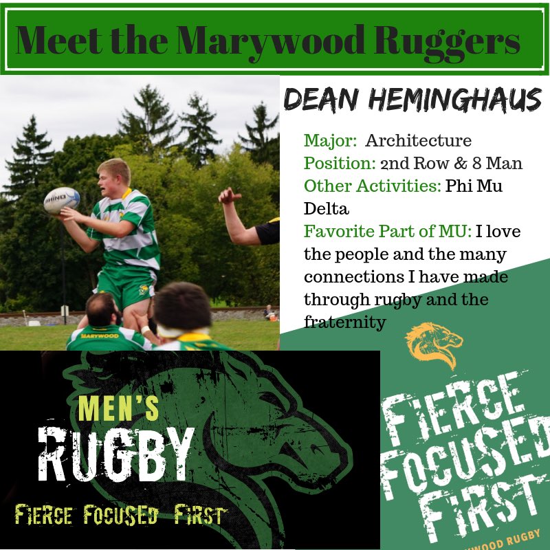 This weeks Rugger is Dean Heminghaus. Dean is a cross over athlete who played Lacrosse and Soccer in addition to his positions he also does some of the kicking duties. Come see Dean in action this spring as we look to our 7s season. #fiercefocusedfirst #pacersneverstop