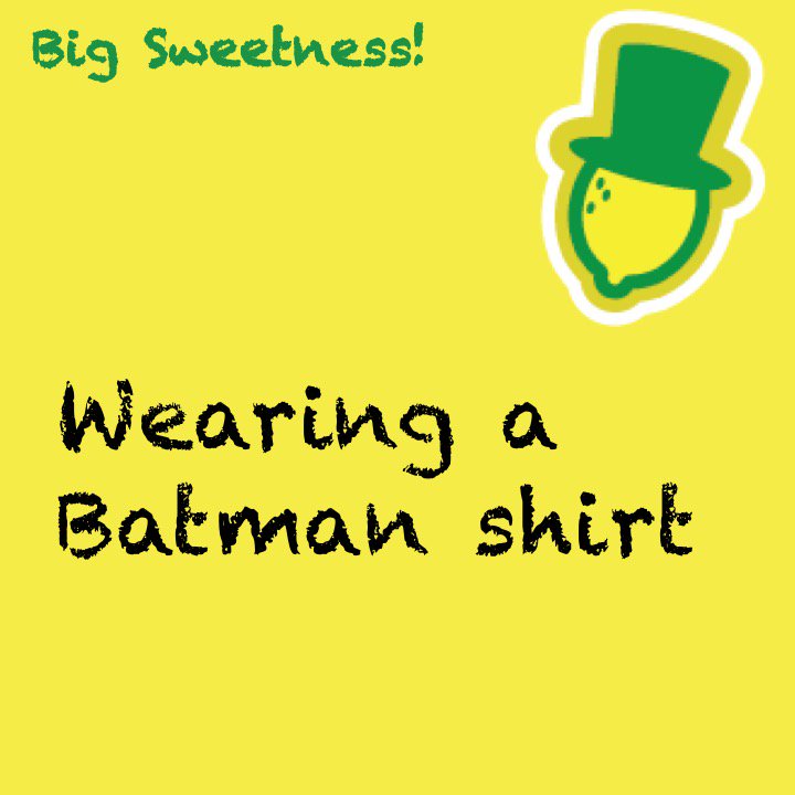 Submissions rolling in for the LemonAbe's Sweetness Campaign - see if you match a description to pickup a lemonade!  #lemonabessweetnesscampaign #batmanshirt