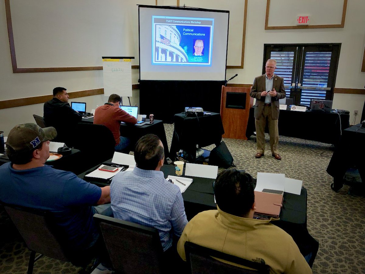 Thanks to @sandymcgheeiaff for discussing effective political communications for firefighters at #TSAFFcw. With @PTsaff, <a href="/Tsaff3VPAidan/">TSAFF 3rd District V.P. Aidan Alvarado</a>, <a href="/MMedrano1173/">Mark Medrano</a>, <a href="/bradenframe/">Braden Frame</a>, and <a href="/EPHouston/">Erin Powers</a>. #IAFF #TSAFF