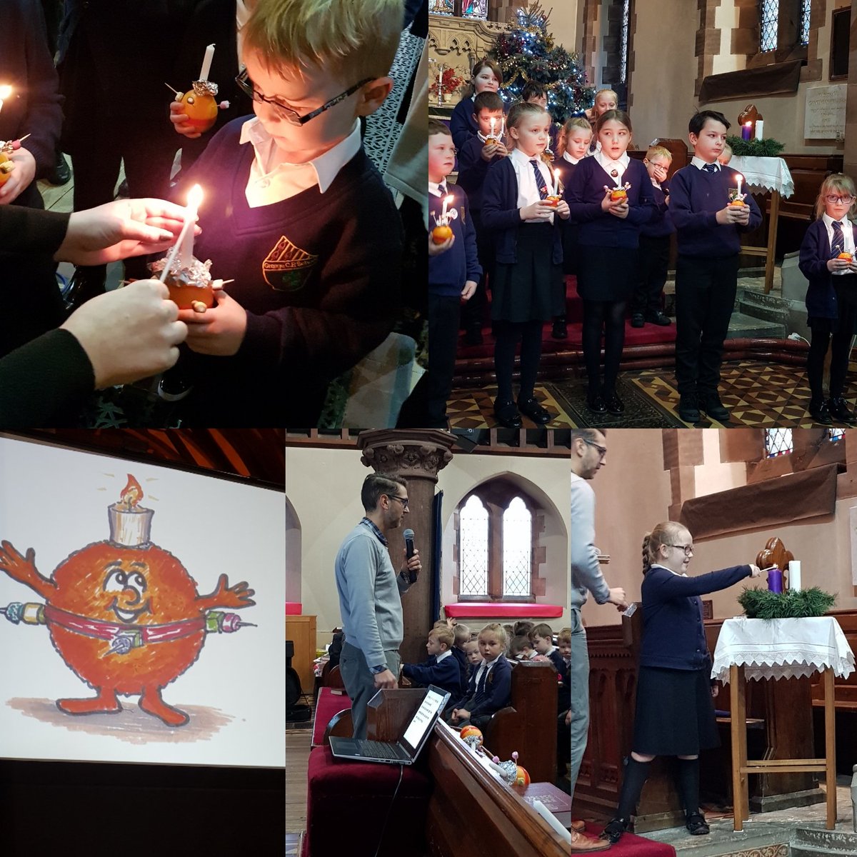 MrsDunne1's tweet photo. We all enjoyed our whole school Christingle service today! Thank you George! @GrangePriHead @GrangeMissA https://t.co/69tKUYA57J