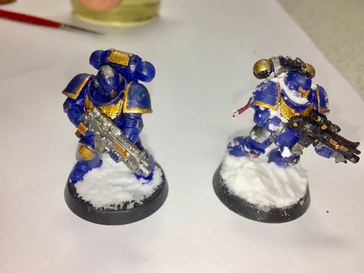 chryston40k's tweet image. This week, our Ultramarines were put through their paces, as they battled hard on an ice planet. This gave us a great opportunity to work on ‘basing’ our miniatures. #snowbase #texturedpaints ❄️🚀⚔️
