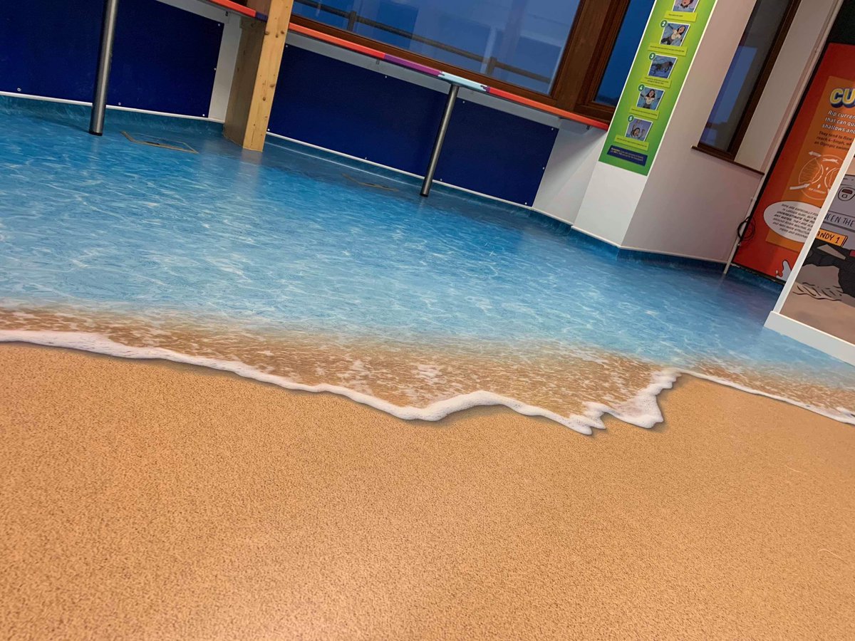 Today we had great fun fitting this awesome graphic vinyl at <a href="/RNLI/">RNLI</a> Lifeguard Station at @FistralBeachNQY using <a href="/FBallUK/">F. Ball and Co. Ltd.</a> #stopgap700 and #f48+ #cornwall #rnli #beachfloor #savinglives 👍