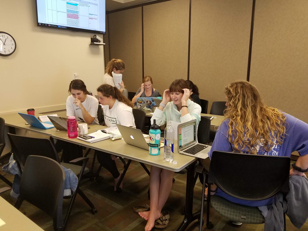 Baylor_SSW's tweet photo. Hard at work on #finalexams! Students in Dr. Lemmons' Data Analysis class voluntarily came to school on a Saturday to get ahead on their final. True #dedication! #hardwork #dataanaylsis #FinalsWeek @Baylor https://t.co/2fEVKsjgVj