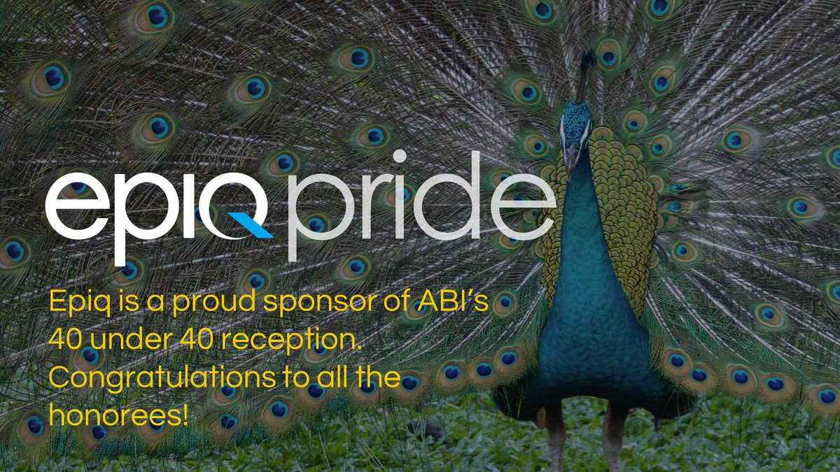 svolel's tweet photo. Epiq is proud to sponsor American Bankruptcy Institute’s 40 under 40 Reception. @abiworld ’s 40 Under 40 program recognizes #insolvency professionals who are committed to the highest standards of achievement at work and in their communities. Congratulations to all the honorees! https://t.co/SqQz5mS8x8