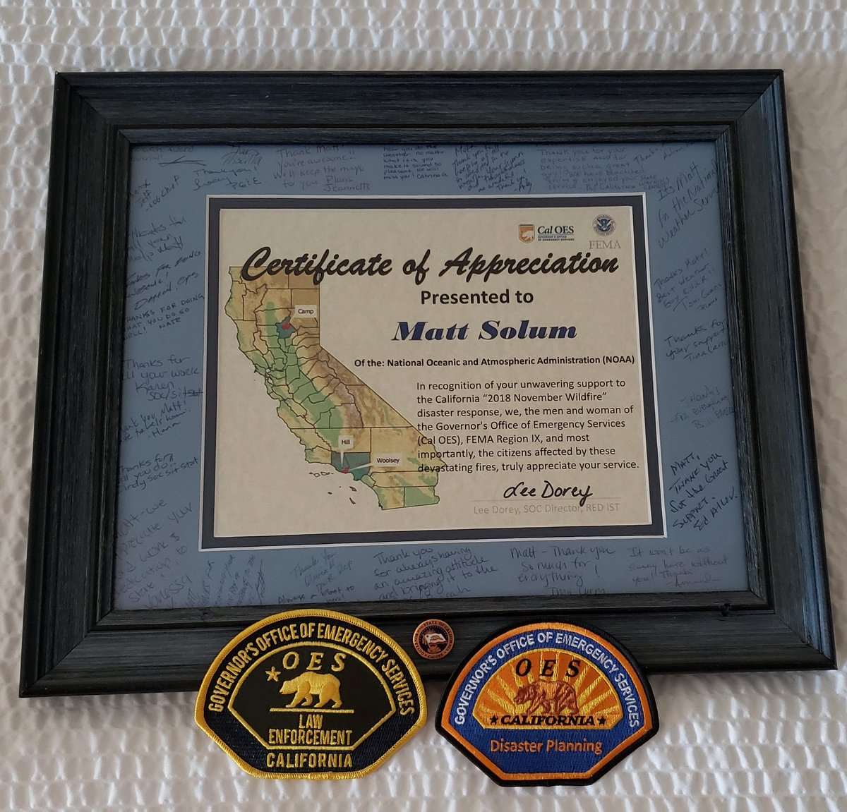 matthewsolum's tweet photo. Past two weeks at @Cal_OES have been incredible. They along with all other agency partners are an amazing team to work with. Happy to be a small part of it and to help where I could spreading @NWS message from so many offices. Teamwork at its finest. One Team. One Fight. #nwsidss https://t.co/zABSia9dWj